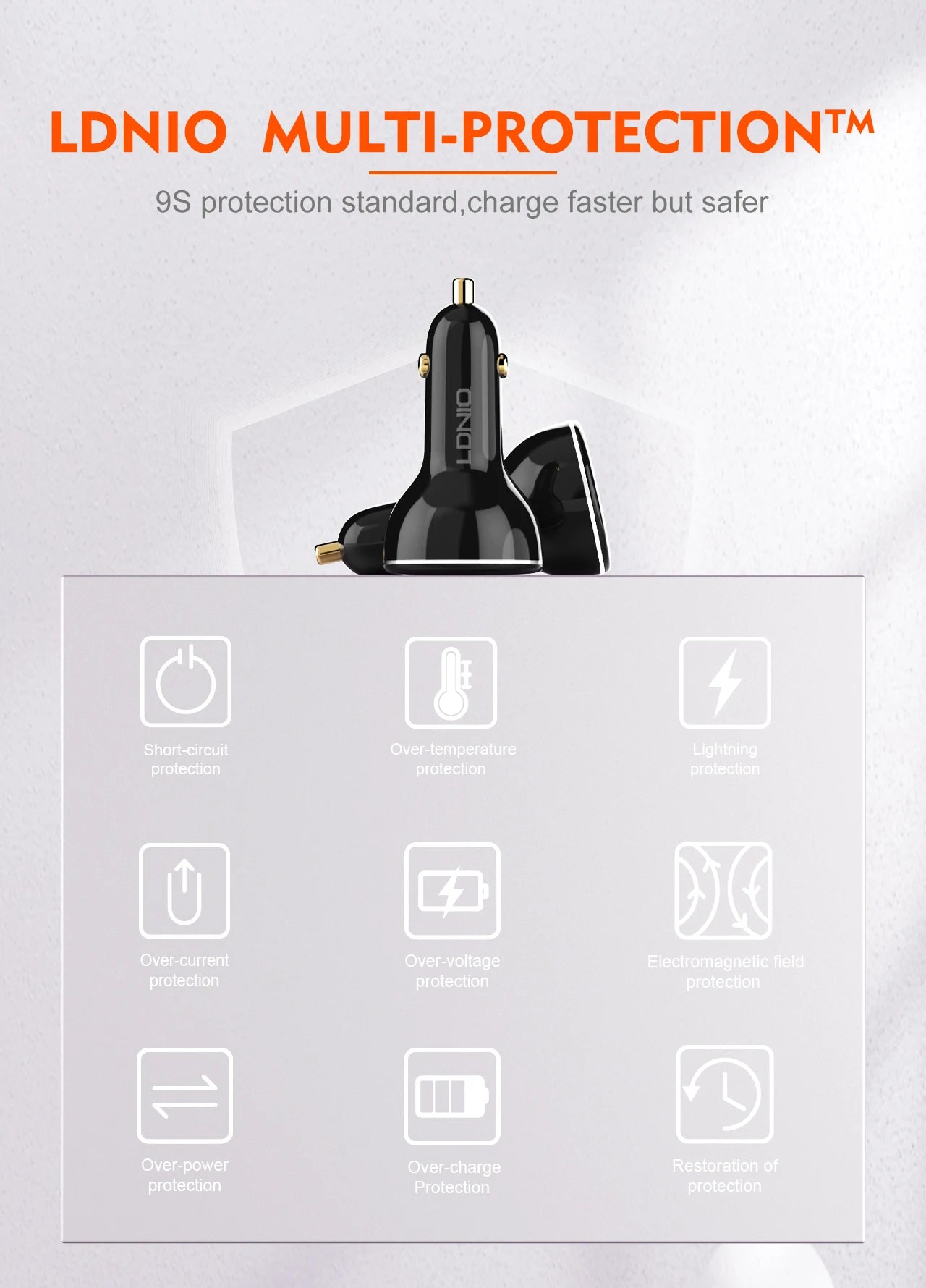 LDNIO 160W 3 Ports USB C Car Charger 3 in 1 100W 30W Fast Charging PD QC 3.0 with LDE Display For Laptop Mobile Cell Phone