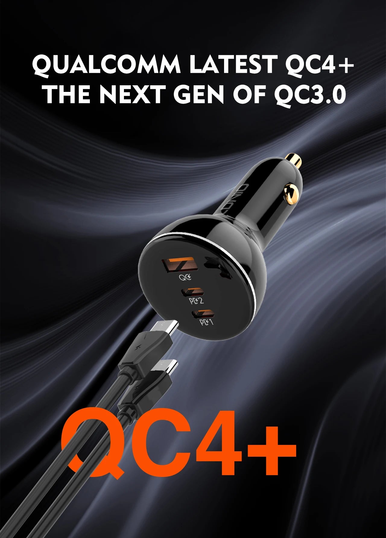 LDNIO 160W 3 Ports USB C Car Charger 3 in 1 100W 30W Fast Charging PD QC 3.0 with LDE Display For Laptop Mobile Cell Phone