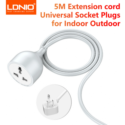LDNIO Power Strip Extension Cord 5M Cable Universal Socket Plugs 2500W Electrical Socket Indoor Outdoor Plug Sockets Engineering