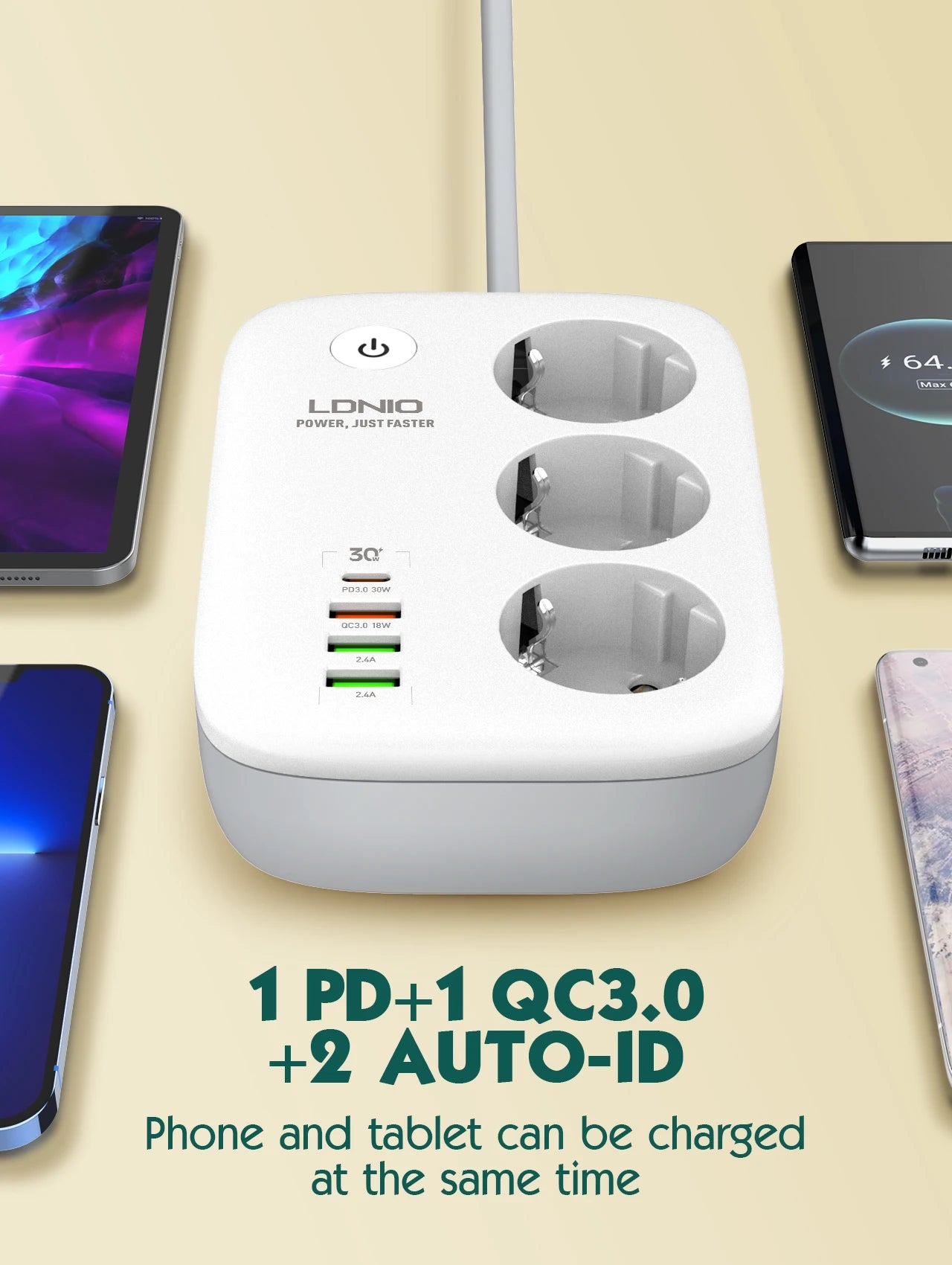 LDNIO Power Strip EU Standard 3 USB Extension Socket 3 Outlets Socket Adapter Tuya Smart Life APP Remote Control Wifi Smart Plug