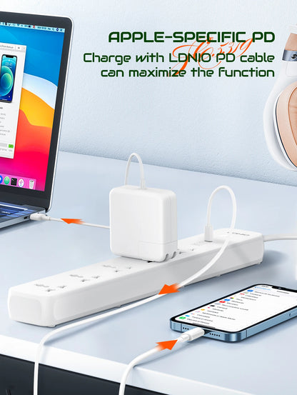 LDNIO 5 Outlet Power Strip With 3 USB Ports USB C USB A Universal Socket Extension UK EU US Plug Multifunction Power Strips