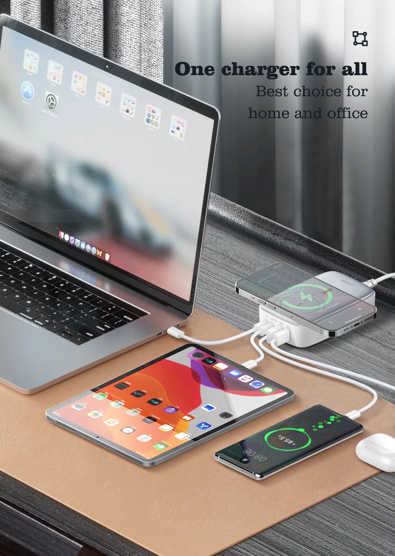 LDNIO 140W Fast Charger With Magsafe Wireless Charger For Iphone 16 15 14 13 12 Pro Max Phone/Laptop/iPad Usb fast Chargers