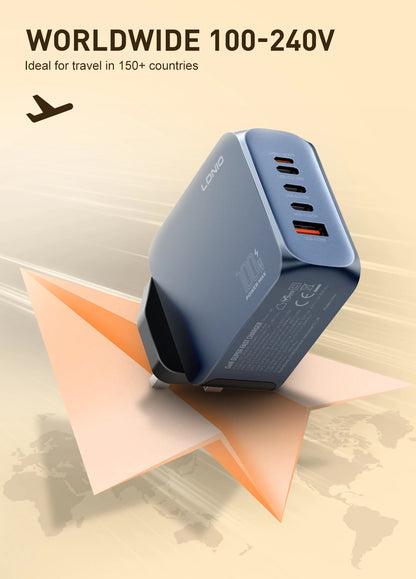 LDNIO Gan 100W Fast Charge Charger Type-C 65W 45W UK EU US Plug USB Multi-Port Fast Charging Station for MacBook iPhone Xiaomi