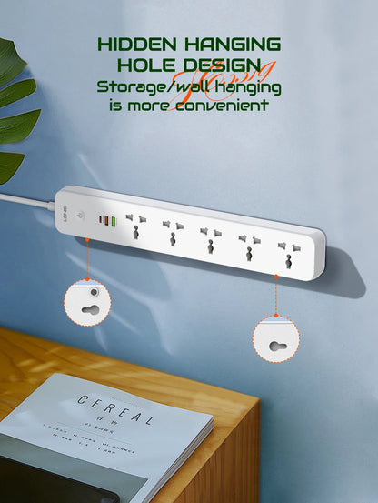 LDNIO 5 Outlet Power Strip With 3 USB Ports USB C USB A Universal Socket Extension UK EU US Plug Multifunction Power Strips