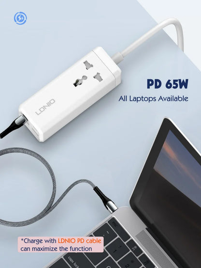 LDNIO Power Extension with PD 65W Multi Function Charger Adapter 2M Extension Cable Socket Electric 4 USB Power Strip SC1418