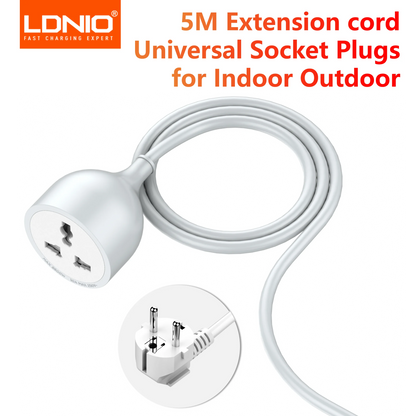 LDNIO Power Strip Extension Cord 5M Cable Universal Socket Plugs 2500W Electrical Socket Indoor Outdoor Plug Sockets Engineering