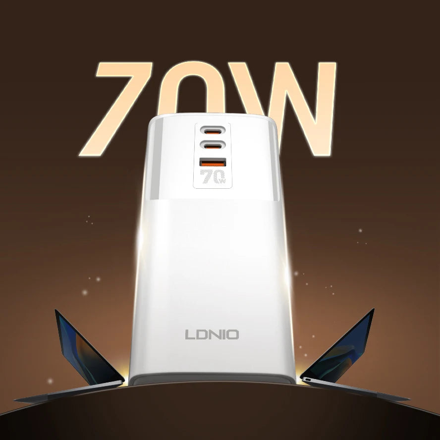LDNIO Tower Power Strip Multi Outlets with 70W Type C 2M Extension Cable EU UK US Plug Vertical Electric Socket Surge Protection