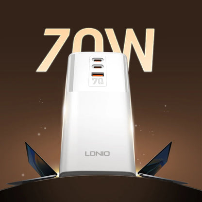 LDNIO Tower Power Strip Multi Outlets with 70W Type C 2M Extension Cable EU UK US Plug Vertical Electric Socket Surge Protection